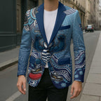 Personalized Geelong Cats Football Mascot Blazer Aboriginal Dot Art Style Vibrant Indigenous Pattern Design