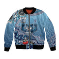 Personalized Geelong Cats Football Mascot Bomber Jacket Aboriginal Dot Art Style Vibrant Indigenous Pattern Design