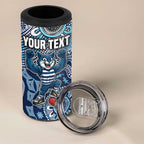 Personalized Geelong Cats Football Mascot 4 in 1 Can Cooler Tumbler Aboriginal Dot Art Style Vibrant Indigenous Pattern Design