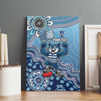 Personalized Geelong Cats Football Mascot Canvas Wall Art Aboriginal Dot Art Style Vibrant Indigenous Pattern Design