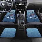 Personalized Geelong Cats Football Mascot Car Mats Aboriginal Dot Art Style Vibrant Indigenous Pattern Design