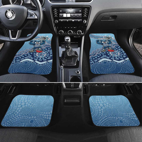 Personalized Geelong Cats Football Mascot Car Mats Aboriginal Dot Art Style Vibrant Indigenous Pattern Design