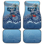 Personalized Geelong Cats Football Mascot Car Mats Aboriginal Dot Art Style Vibrant Indigenous Pattern Design