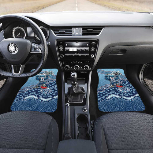 Personalized Geelong Cats Football Mascot Car Mats Aboriginal Dot Art Style Vibrant Indigenous Pattern Design
