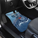 Personalized Geelong Cats Football Mascot Car Mats Aboriginal Dot Art Style Vibrant Indigenous Pattern Design