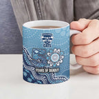 Personalized Geelong Cats Football Mascot Ceramic Mug Aboriginal Dot Art Style Vibrant Indigenous Pattern Design