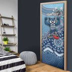 Personalized Geelong Cats Football Mascot Door Cover Aboriginal Dot Art Style Vibrant Indigenous Pattern Design