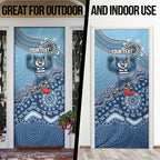Personalized Geelong Cats Football Mascot Door Cover Aboriginal Dot Art Style Vibrant Indigenous Pattern Design
