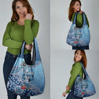 Personalized Geelong Cats Football Mascot Grocery Bag Aboriginal Dot Art Style Vibrant Indigenous Pattern Design