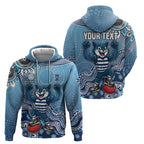 Personalized Geelong Cats Football Mascot Hoodie Aboriginal Dot Art Style Vibrant Indigenous Pattern Design