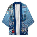 Personalized Geelong Cats Football Mascot Kimono Aboriginal Dot Art Style Vibrant Indigenous Pattern Design