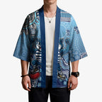 Personalized Geelong Cats Football Mascot Kimono Aboriginal Dot Art Style Vibrant Indigenous Pattern Design