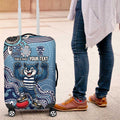 Personalized Geelong Cats Football Mascot Luggage Cover Aboriginal Dot Art Style Vibrant Indigenous Pattern Design