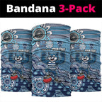 Personalized Geelong Cats Football Mascot Neck Gaiter Aboriginal Dot Art Style Vibrant Indigenous Pattern Design