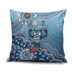 Personalized Geelong Cats Football Mascot Pillow Cover Aboriginal Dot Art Style Vibrant Indigenous Pattern Design