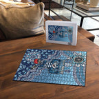 Personalized Geelong Cats Football Mascot Puzzle Aboriginal Dot Art Style Vibrant Indigenous Pattern Design