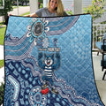 Personalized Geelong Cats Football Mascot Quilt Aboriginal Dot Art Style Vibrant Indigenous Pattern Design