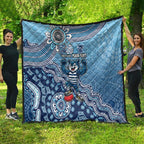 Personalized Geelong Cats Football Mascot Quilt Aboriginal Dot Art Style Vibrant Indigenous Pattern Design