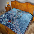 Personalized Geelong Cats Football Mascot Quilt Aboriginal Dot Art Style Vibrant Indigenous Pattern Design