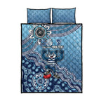Personalized Geelong Cats Football Mascot Quilt Bed Set Aboriginal Dot Art Style Vibrant Indigenous Pattern Design
