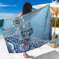 Personalized Geelong Cats Football Mascot Sarong Aboriginal Dot Art Style Vibrant Indigenous Pattern Design