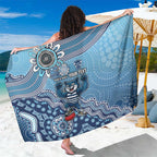 Personalized Geelong Cats Football Mascot Sarong Aboriginal Dot Art Style Vibrant Indigenous Pattern Design