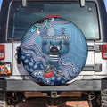 Personalized Geelong Cats Football Mascot Spare Tire Cover Aboriginal Dot Art Style Vibrant Indigenous Pattern Design
