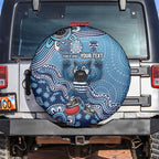 Personalized Geelong Cats Football Mascot Spare Tire Cover Aboriginal Dot Art Style Vibrant Indigenous Pattern Design
