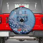 Personalized Geelong Cats Football Mascot Spare Tire Cover Aboriginal Dot Art Style Vibrant Indigenous Pattern Design