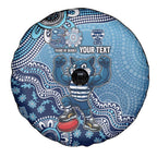Personalized Geelong Cats Football Mascot Spare Tire Cover Aboriginal Dot Art Style Vibrant Indigenous Pattern Design