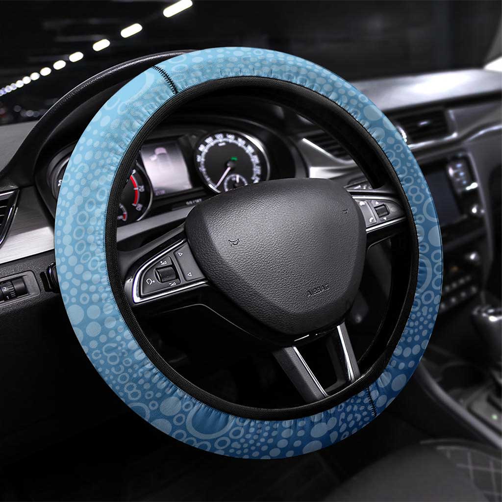 Geelong Cats Football Mascot Steering Wheel Cover Aboriginal Dot Art Style Vibrant Indigenous Pattern Design