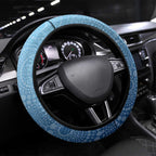 Geelong Cats Football Mascot Steering Wheel Cover Aboriginal Dot Art Style Vibrant Indigenous Pattern Design