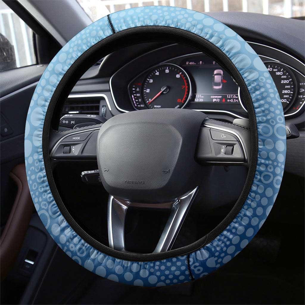 Geelong Cats Football Mascot Steering Wheel Cover Aboriginal Dot Art Style Vibrant Indigenous Pattern Design
