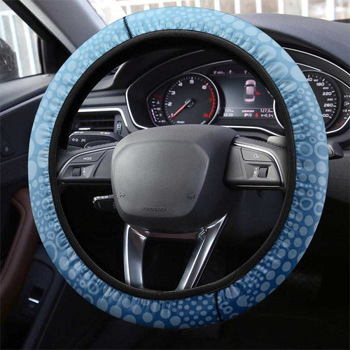 Geelong Cats Football Mascot Steering Wheel Cover Aboriginal Dot Art Style Vibrant Indigenous Pattern Design