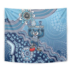 Personalized Geelong Cats Football Mascot Tapestry Aboriginal Dot Art Style Vibrant Indigenous Pattern Design