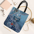 Personalized Geelong Cats Football Mascot Tote Bag Aboriginal Dot Art Style Vibrant Indigenous Pattern Design
