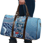 Personalized Geelong Cats Football Mascot Travel Bag Aboriginal Dot Art Style Vibrant Indigenous Pattern Design