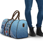 Personalized Geelong Cats Football Mascot Travel Bag Aboriginal Dot Art Style Vibrant Indigenous Pattern Design