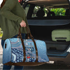 Personalized Geelong Cats Football Mascot Travel Bag Aboriginal Dot Art Style Vibrant Indigenous Pattern Design