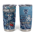 Personalized Geelong Cats Football Mascot Tumbler Cup Aboriginal Dot Art Style Vibrant Indigenous Pattern Design