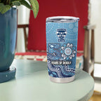 Personalized Geelong Cats Football Mascot Tumbler Cup Aboriginal Dot Art Style Vibrant Indigenous Pattern Design