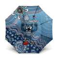 Personalized Geelong Cats Football Mascot Umbrella Aboriginal Dot Art Style Vibrant Indigenous Pattern Design