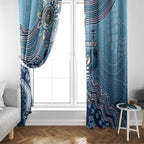 Personalized Geelong Cats Football Mascot Window Curtain Aboriginal Dot Art Style Vibrant Indigenous Pattern Design
