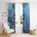 Personalized Geelong Cats Football Mascot Window Curtain Aboriginal Dot Art Style Vibrant Indigenous Pattern Design