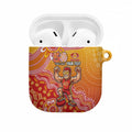 Personalized Suns Football Mascot AirPods Case Aboriginal Dot Art Style Vibrant Indigenous Pattern Design