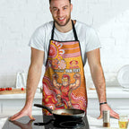 Personalized Suns Football Mascot Apron Aboriginal Dot Art Style Vibrant Indigenous Pattern Design