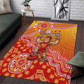Personalized Suns Football Mascot Area Rug Aboriginal Dot Art Style Vibrant Indigenous Pattern Design
