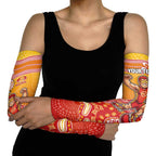 Personalized Suns Football Mascot Arm Sleeves Aboriginal Dot Art Style Vibrant Indigenous Pattern Design