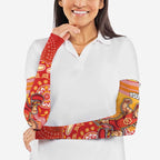 Personalized Suns Football Mascot Arm Sleeves Aboriginal Dot Art Style Vibrant Indigenous Pattern Design