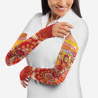 Personalized Suns Football Mascot Arm Sleeves Aboriginal Dot Art Style Vibrant Indigenous Pattern Design